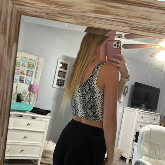 Snakeskin crop top. Most comfortable top ever!!! Super soft and stretchy. - Picture 2 of 2